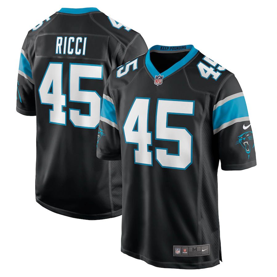 Men Carolina Panthers 45 Giovanni Ricci Nike Black Player Game NFL Jersey